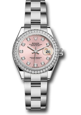 Rolex Lady Datejust Automatic Pink Diamond Dial Ladies Oyster Watch 279384pdo