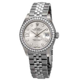 Rolex Lady Datejust Automatic Silver Roman Diamond Dial Ladies Jubilee Watch 279384srdj