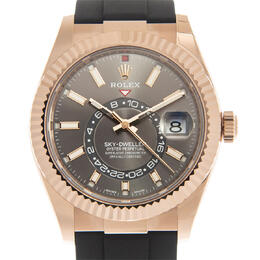 Rolex Sky-Dweller Automatic Chronometer 18kt Rose Gold Dark Rhodium Dial Mens Watch 326235drsr