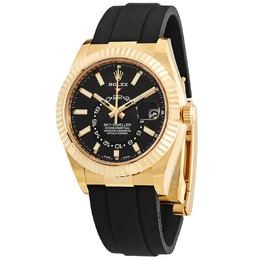 Rolex Sky-Dweller Automatic Chronometer 18 kt Yellow Gold Black Dial Mens Watch 326238bksr