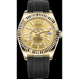 Rolex Sky-Dweller Automatic Chronometer 18 kt Yellow Gold Champagne Dial Mens Watch 326238csr