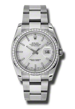 Rolex Oyster Perpetual Datejust 36 Silver Dial Stainless Steel Bracelet Automatic Ladies Watch 116244sso