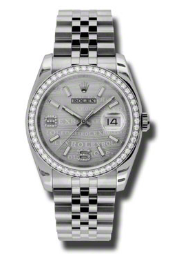 Rolex Oyster Perpetual Datejust 36 Silver Wave Dial Stainless Steel Jubilee Bracelet Automatic Ladies Watch 116244swsdaj