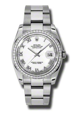 Rolex Oyster Perpetual Datejust 36 White Dial Stainless Steel Bracelet Automatic Ladies Watch 116244wro