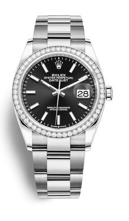 Rolex Datejust 36 Black Dial Automatic Unisex Oyster Watch 126284bkso