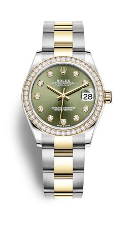 Rolex Datejust 31 Olive Green Diamond Dial Automatic Ladies Steel and 18kt Yellow Gold Oyster Watch 278383gndo