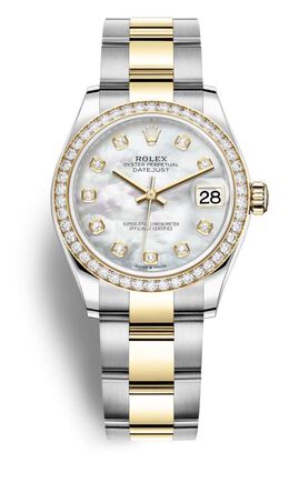 Rolex Datejust 31 Mother of Pearl Diamond Dial Automatic Ladies Steel and 18kt Yellow Gold Oyster Watch 278383mdo