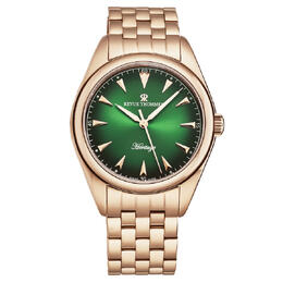 Revue Thommen Heritage Automatic Green Dial Mens Watch 21010.2164 - Rose Gold-Tone Stainless Steel Case, Luminous Hands, Analog Movement