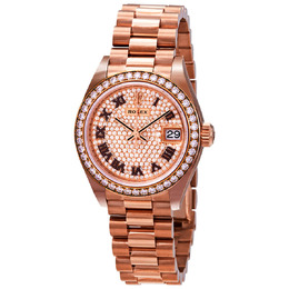 Rolex Lady-Datejust 28 Dial Ladies 18kt Everose Gold Predident Watch 279135drp