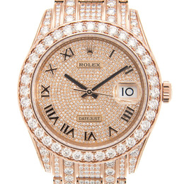 Rolex Pearlmaster 39 Mens 18kt Everose Gold Pearlmaster Diamond Pave Watch 86405pavepm