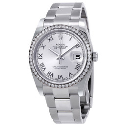 Rolex Oyster Perpetual Datejust 36 Silver Dial Stainless Steel Bracelet Automatic Ladies Watch 116244sro