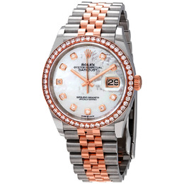Rolex Datejust 36 Mother of Pearl Diamond Dial Steel and 18k Everose Gold Jubilee Watch 126281MDO 126281mdj