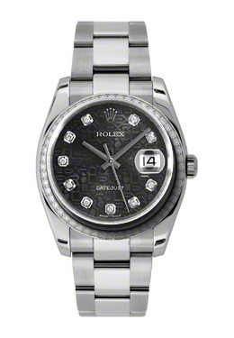 Rolex Oyster Perpetual Datejust 36 Black Dial Stainless Steel Bracelet Automatic Ladies Watch 116244bkjdo