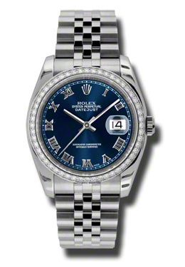 Rolex Oyster Perpetual Datejust 36 Blue Dial Stainless Steel Jubilee Bracelet Automatic Mens Watch 116244blrj