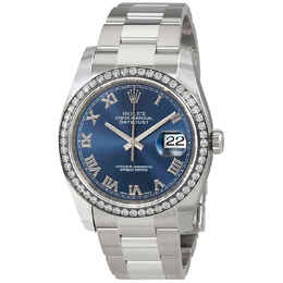 Rolex Oyster Perpetual Datejust 36 Blue Dial Stainless Steel Bracelet Automatic Ladies Watch 116244blro