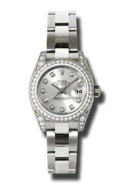 Rolex Lady Datejust 26 Silver Dial 18K White Gold Oyster Bracelet Automatic Watch 179159sdo