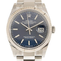 Rolex Datejust 36 Quartz Chronometer Bright Blue Motif Dial Watch 126234blfso