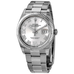 Rolex Datejust 36 Silver Diamond Dial Automatic Ladies Oyster Watch 126234srdo