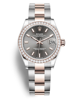 Rolex Datejust 31 Dark Rhodium Automatic Ladies Steel and Everose Gold Oyster Watch 278381drso