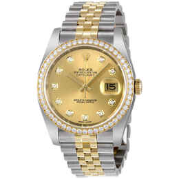 Rolex Oyster Perpetual Datejust 36 Champagne Dial Stainless Steel & 18K Yellow Gold Jubilee Bracelet Automatic Watch 116243cdj