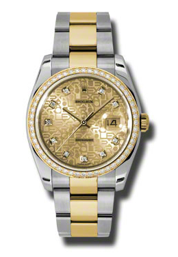 Rolex Oyster Perpetual Datejust 36 Champagne Dial Stainless Steel and 18K Yellow Gold Bracelet Automatic Ladies Watch 116243cjdo