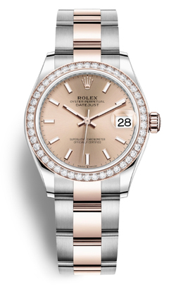 Rolex Datejust 31 Rose Diamond Dial Automatic Ladies Steel and Everose Gold Oyster Watch 278381pso