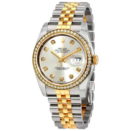 Rolex Oyster Perpetual Datejust 36 Silver Dial Stainless Steel and 18K Yellow Gold Jubilee Bracelet Automatic Ladies Watch 116243sdj