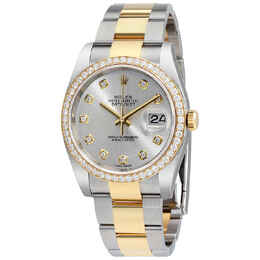 Rolex Oyster Perpetual Datejust 36 Silver Dial Stainless Steel and 18K Yellow Gold Bracelet Automatic Ladies Watch 116243sdo