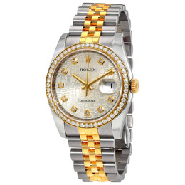 Rolex Datejust Silver Dial Automatic Stainless Steel and 18 Carat Yellow Gold Ladies Watch 116243sjdj