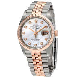 Rolex Datejust 36 Mother of Pearl Diamond Dial Automatic Mens Steel and 18kt Everose Gold Jubilee Watch 126231mdj