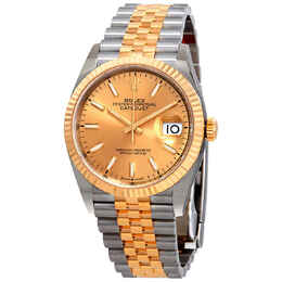 Rolex Datejust 36 Automatic Champagne Dial Mens Steel and 18K Yellow Gold Jubilee Watch 126233CSJ 126233 csj