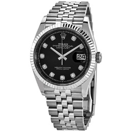 Rolex Datejust 36 Black Diamond Dial Automatic Jubilee Ladies Watch 126234bkdj