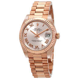 Rolex Lady-Datejust 31 Pink Dial 18K Everose Gold President Automatic Ladies Watch 178275pkrp
