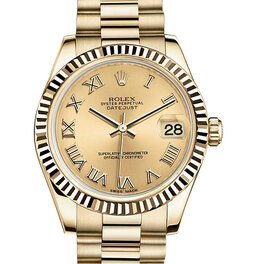 Rolex Lady-Datejust 31 Champange Dial 18K Yellow Gold President Automatic Ladies Watch 178278crp