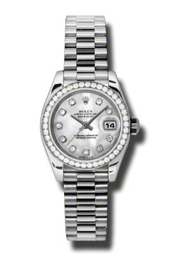 Rolex Lady-Datejust 26 Mother Of Pearl Dial Platinum President Automatic Ladies Watch 179136mdp