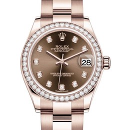 Rolex Datejust 31 Automatic Diamond Ladies 18 ct Everose Gold Oyster Watch 278285chdo