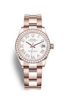 Rolex Datejust 31 Automatic White Dial Ladies 18 ct Everose Gold Oyster Watch 278285wro