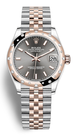 Rolex Datejust 31 Dark Rhodium Automatic Diamond Ladies Watch 278341drsj