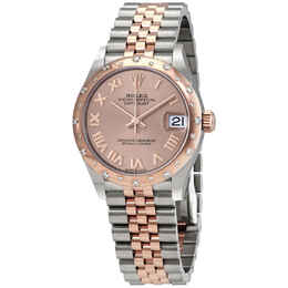 Rolex DateJust 31 Rose Dial Automatic Ladies Stainless Steel 18 ct Everose Gold Jubliee Watch 278341prj