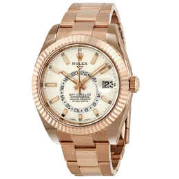 Rolex Sky-Dweller White Dial Automatic Mens 18kt Everrose Gold Oyster Watch 326935wso