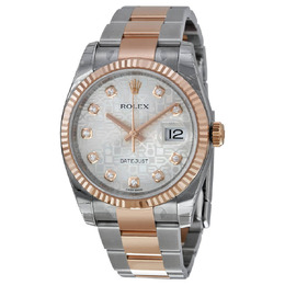 Rolex Oyster Perpetual Datejust 36 Silver Dial Stainless Steel and 18K Everose Gold Bracelet Automatic Mens Watch 116231sjdo