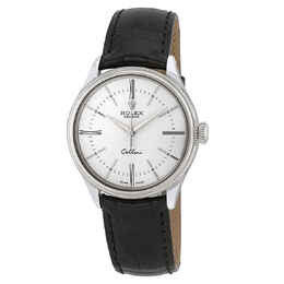 Rolex Cellini Time White Dial Automatic Mens 18 Carat White Gold Watch 50509wsl