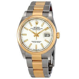 Rolex Datejust 36 White Dial Automatic Mens Steel and 18k Yellow Gold Oyster Watch 126203WSO m126203-0020
