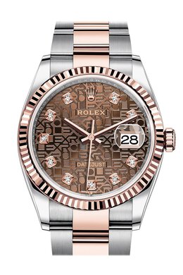 Rolex Datejust 36 Chocolate Jubilee Diamond Dial Mens Steel and 18kt Everose Gold Oyster Watch 126231chjdo