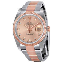 Rolex Oyster Perpetual Datejust 36 Pink Dial Stainless Steel and 18K Everose Gold Bracelet Automatic Ladies Watch 116231pdo
