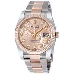 Rolex Datejust 36 Pink Jubilee Steel and 18K Everose Gold Oyster Mens Watch 116231pjdo