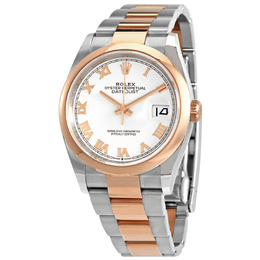 Rolex Datejust 36 White Dial Mens Steel and 18k Everose Gold Oyster Watch 126201wro