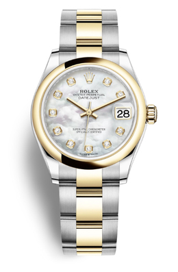 Rolex Datejust 31 Mother of Pearl Diamond Dial Ladies Steel and 18kt Yellow Gold Jubilee Watch 278243mdo