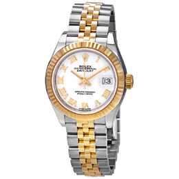 Rolex Datejust White Dial Automatic Ladies Steel and 18K Yellow Gold Jubilee Watch 279173wrj