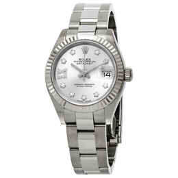 Rolex Lady Datejust Automatic Silver Roman Diamond Dial Ladies Oyster Watch 279174srdo